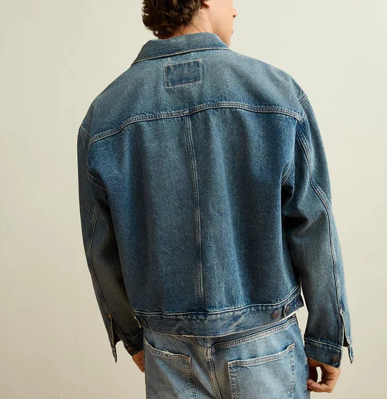 American Eagle Mens AE Relaxed Fit Denim Utility Jacket - Image 4