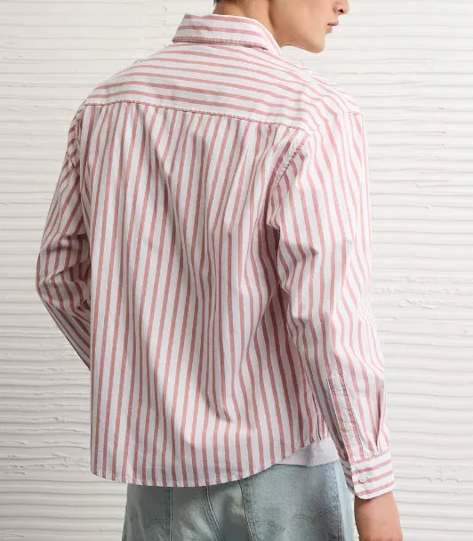 American Eagle Mens AE Everyday Relaxed Fit Poplin Button-up Long Sleeve Shirt - Image 4