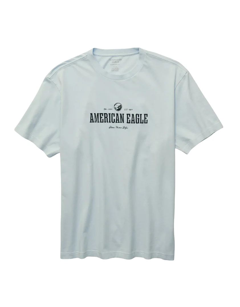American Eagle Mens AE Standard Fit Graphic Logo Short Sleeve T-Shirt