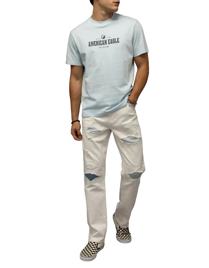 American Eagle Mens AE Standard Fit Graphic Logo Short Sleeve T-Shirt - Image 3