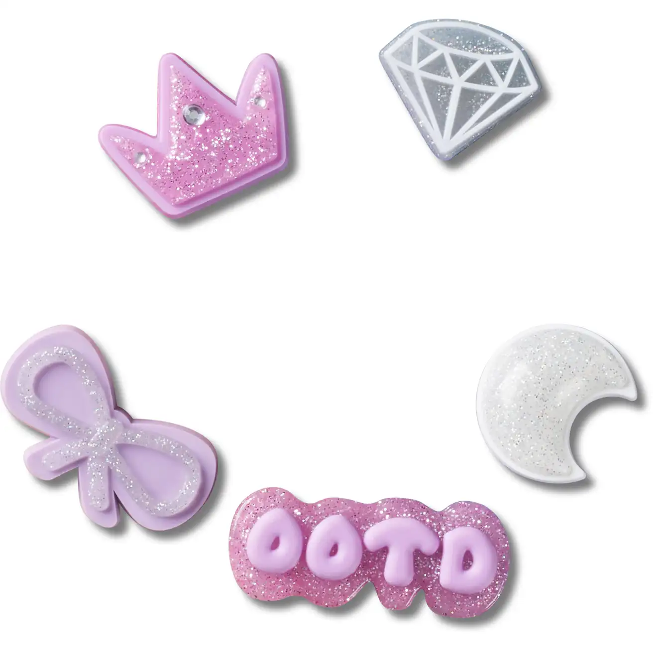 Crocs OOTD Glitter Shoe Charm Jibbitz - 5 Pack - Image 2