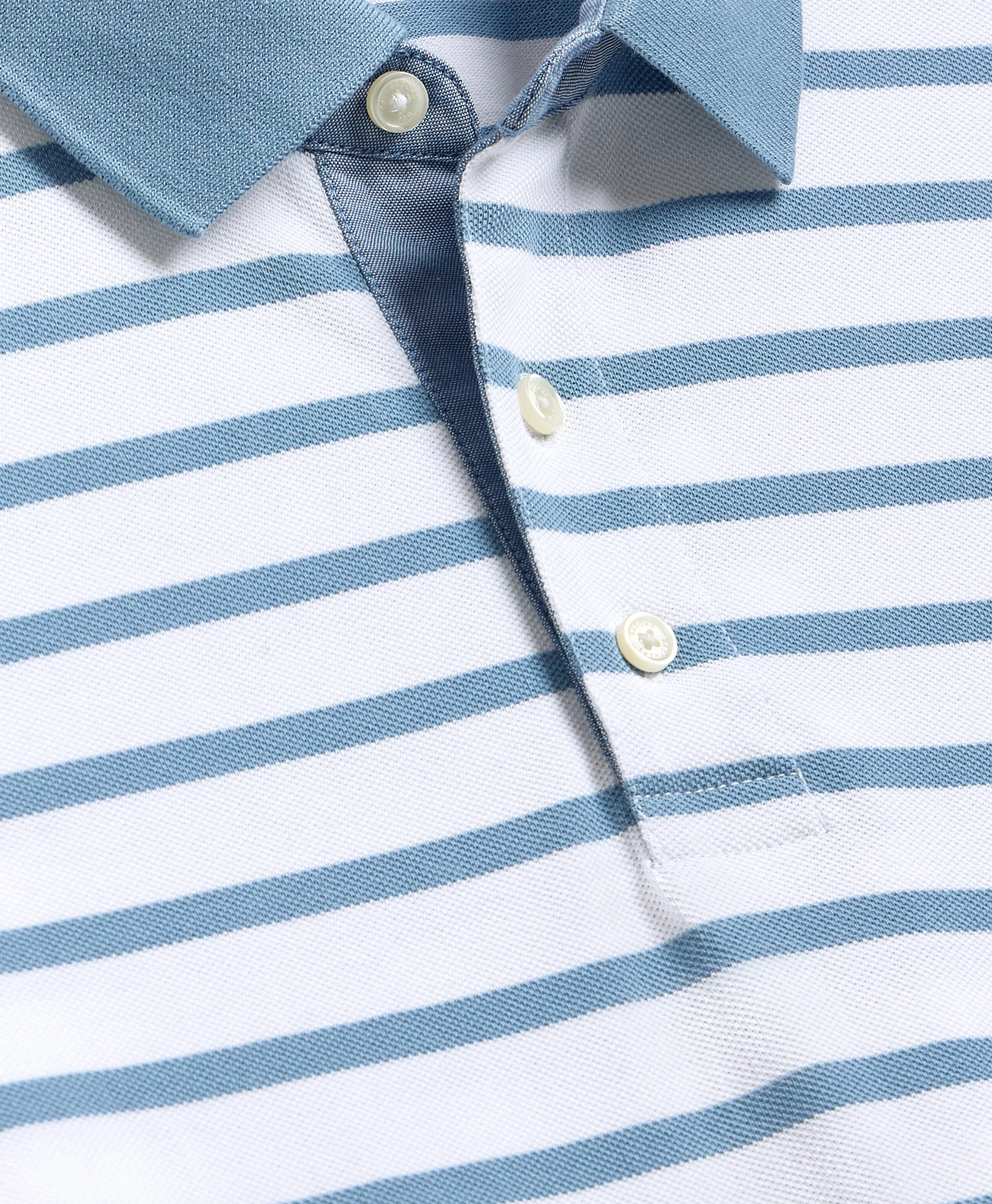 Brooks Brothers Mens Stripe Cotton-Pique Short Sleeve Polo Shirt - Image 2
