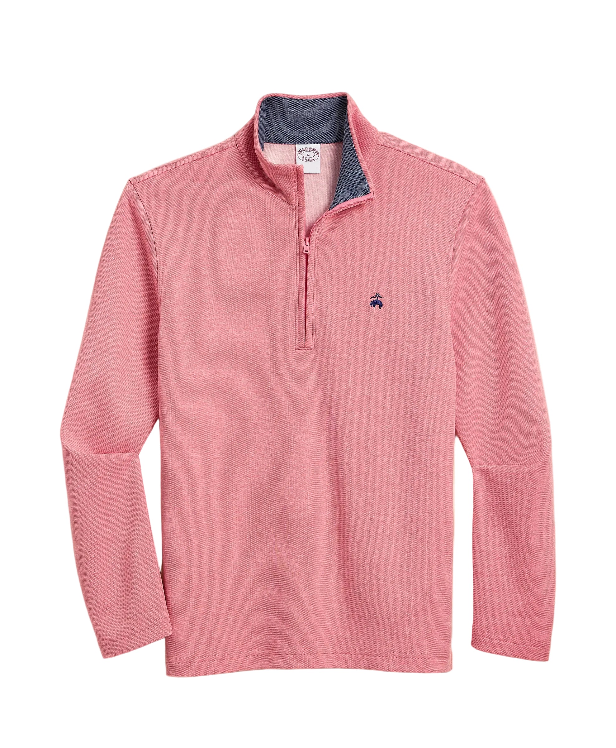 Brooks Brothers Cotton Blend Pique Quarter-Zip Pullover Shirt