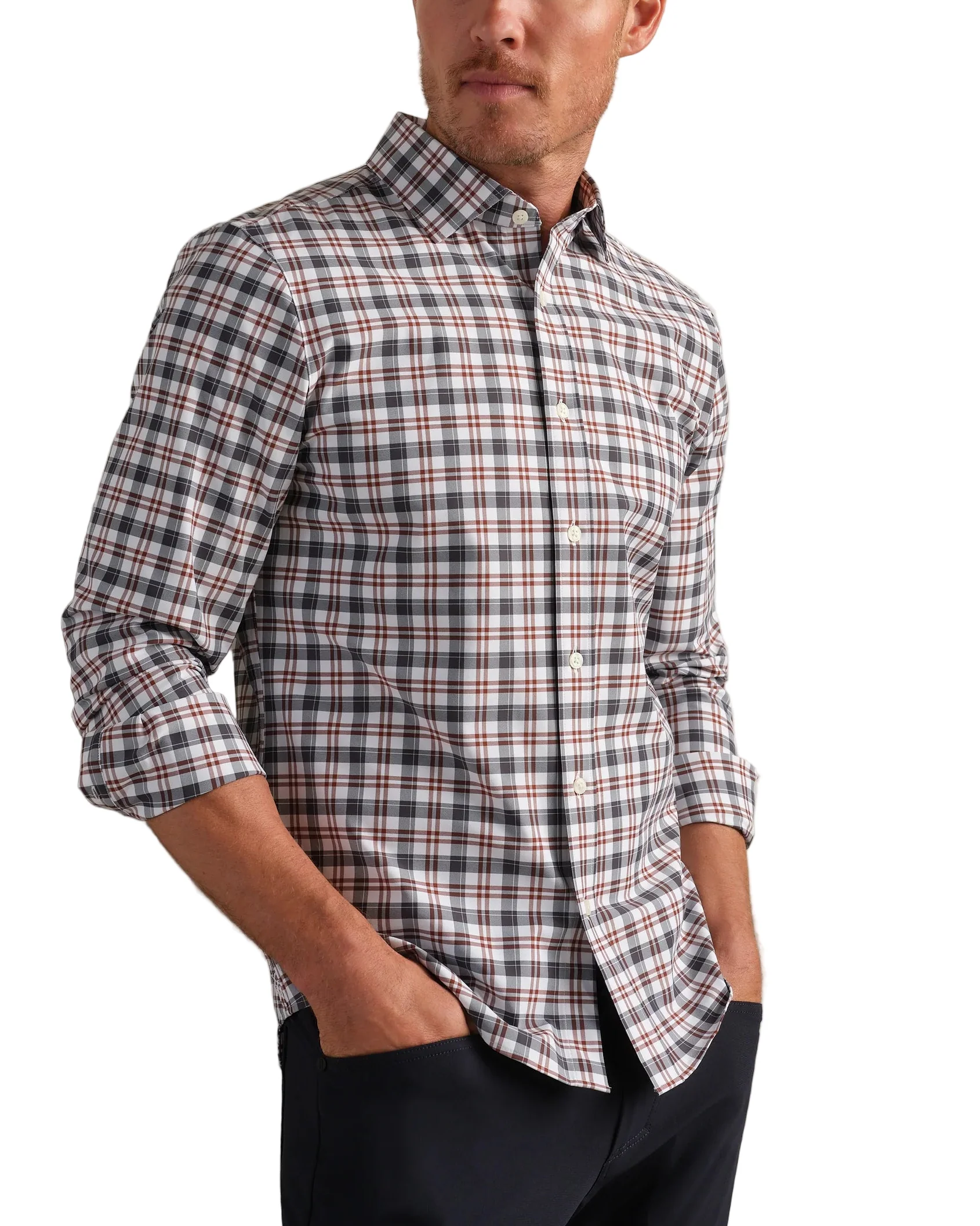 Rhone Mens State of Mind Slim Fit Long Sleeve Shirt - Image 2
