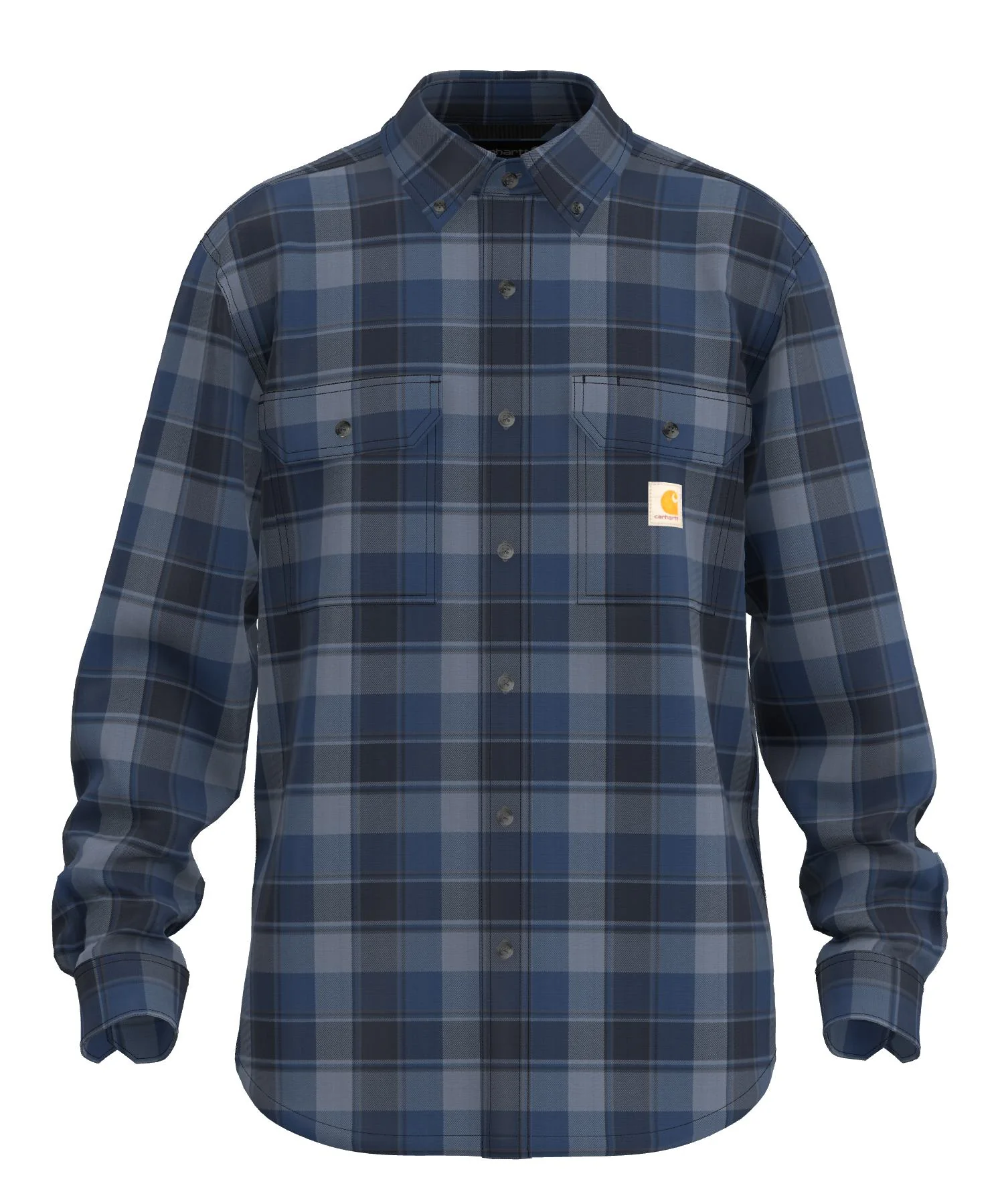 Carhartt Mens Loose Fit Midweight Plaid Long Sleeve Shirt - Image 2