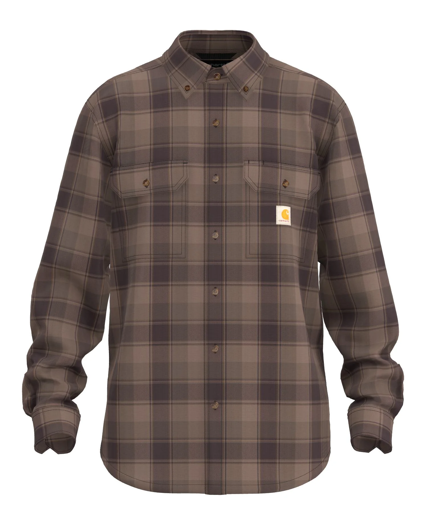 Carhartt Mens Loose Fit Midweight Plaid Long Sleeve Shirt - Image 3