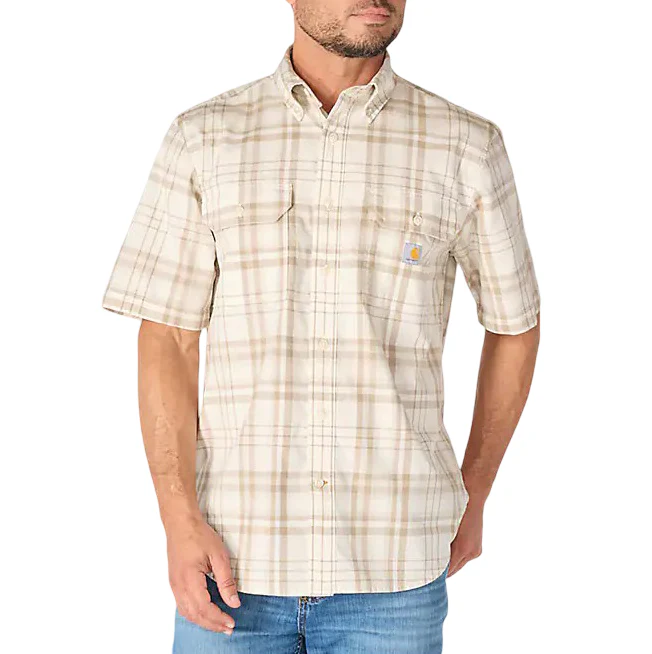 Carhartt Mens Fort Loose Plaid Short Sleeve Shirt