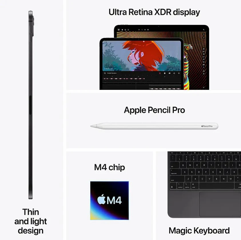 Apple 11-Inch iPad Pro M4 WiFi + Cellular 256GB with Standard glass - Silver - Image 4