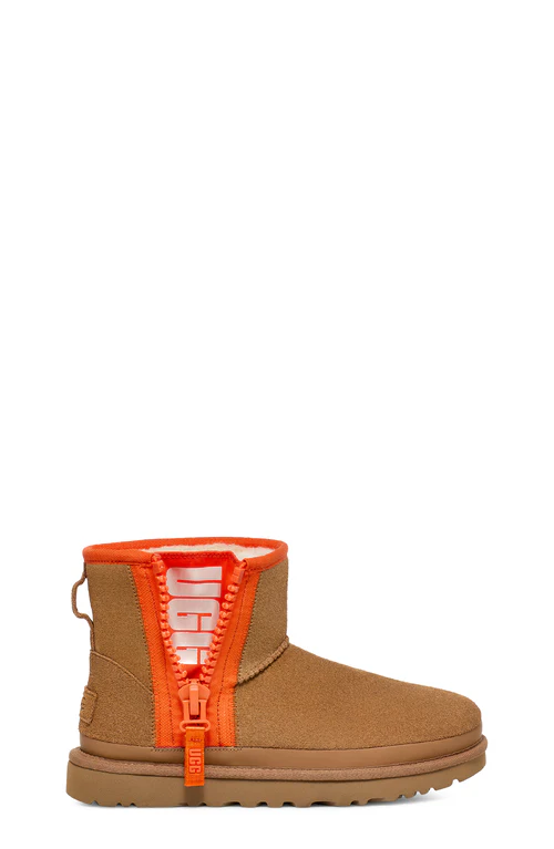 UGG Womens Classic Mini Zipper Tape Logo Boots - Image 2