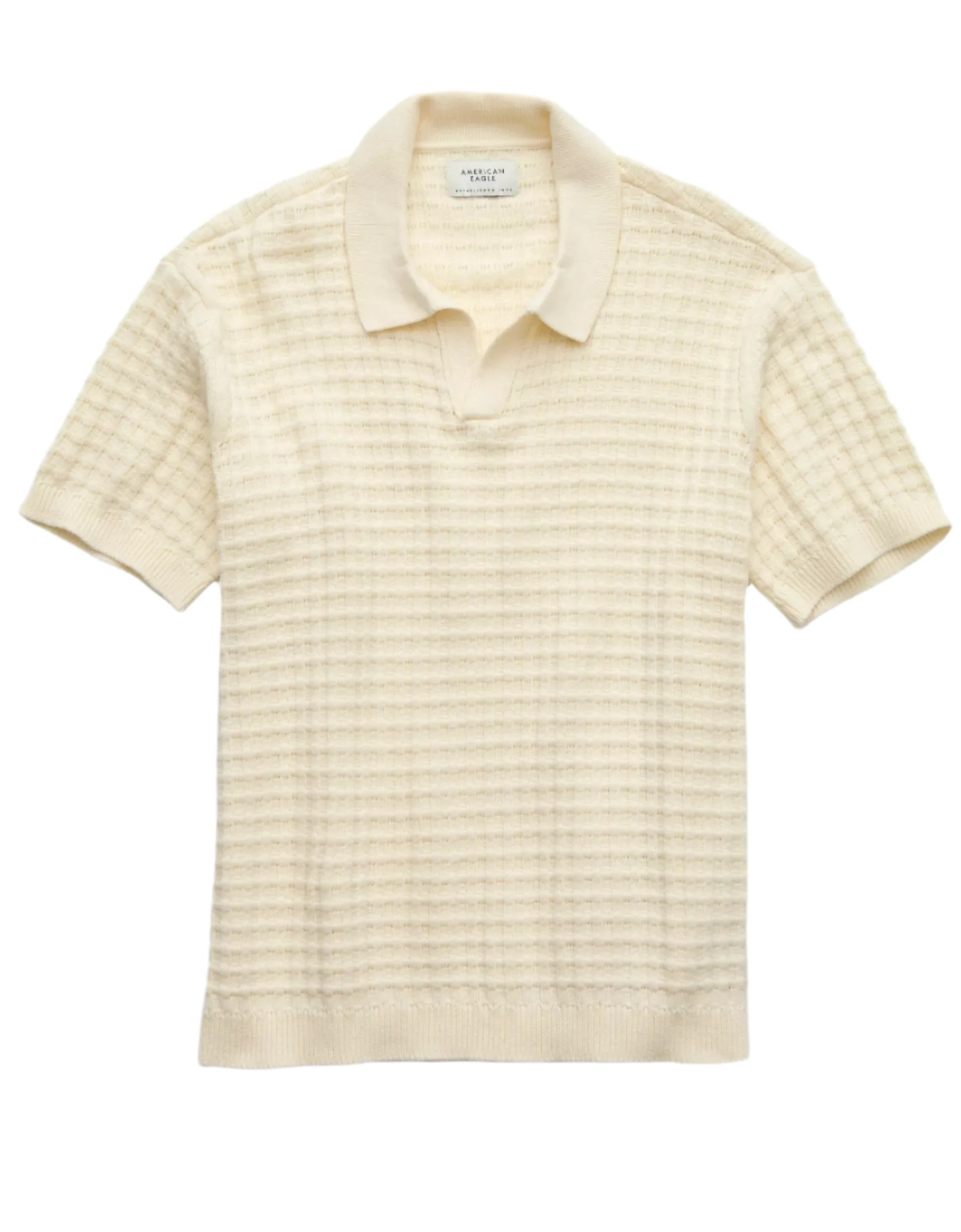 American Eagle Mens AE Weekend Sweater Polo Short Sleeve Shirt