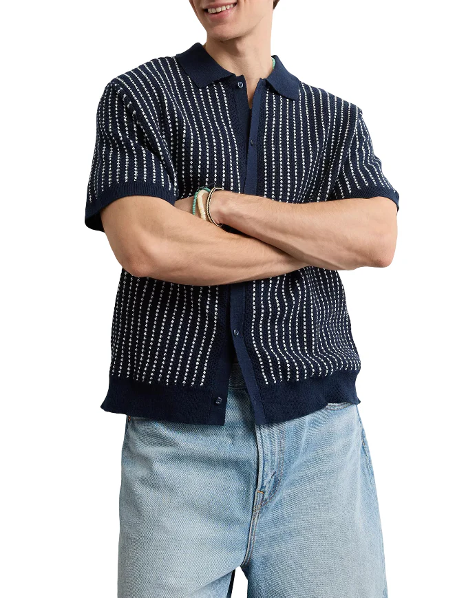 American Eagle Mens AE Sweater Polo Button-Up Shirt - Image 3