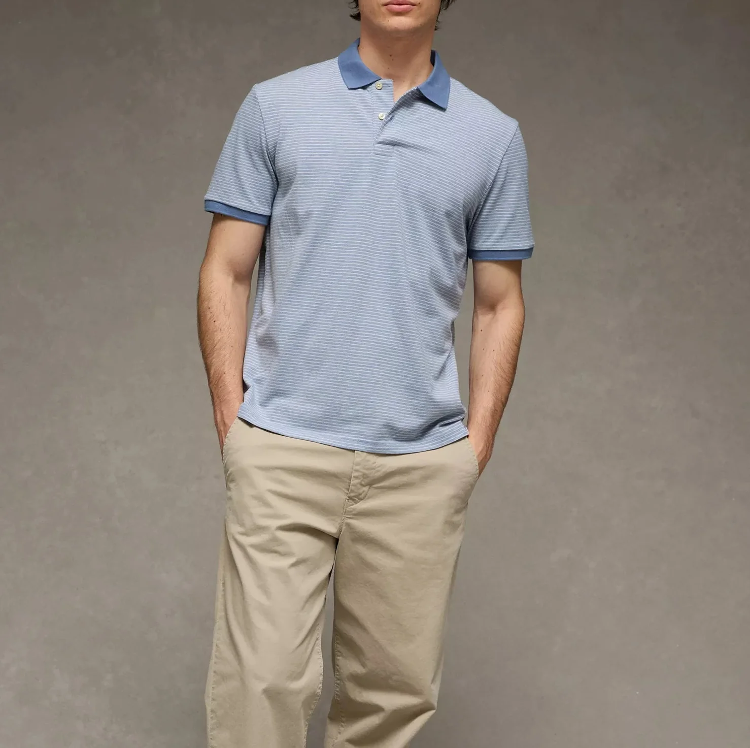 American Eagle Mens AE 24/7 Standard Fit Club Pique Polo Shirt - Image 3