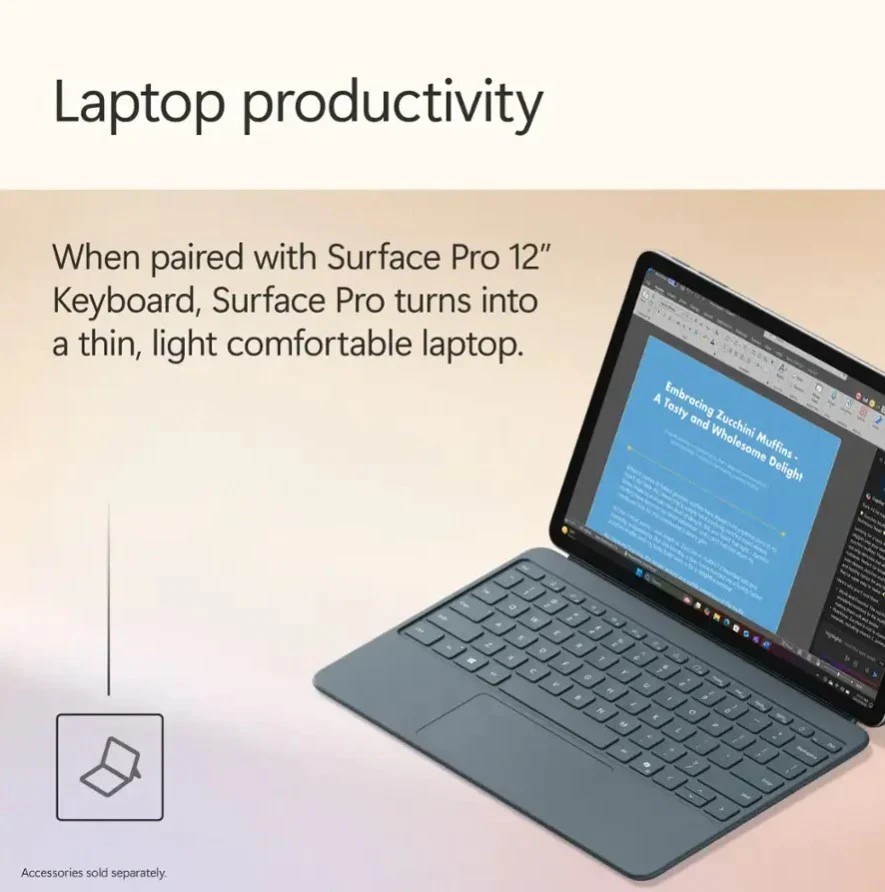 Microsoft - Surface Pro - Copilot+ PC - 12" Touch-Screen - Snapdragon X Plus - 16GB Memory - 512GB UFS - Image 2