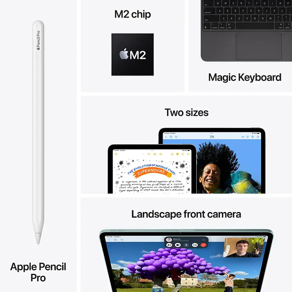 Apple 13-Inch iPad Air M2 Chip Built For Apple Intelligence Wi-Fi 1TB - Blue - Image 7
