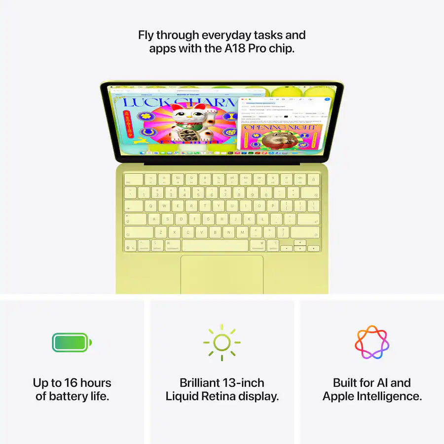 Apple 13-inch Macbook Neo Apple A18 Pro 6-core CPU 5-core GPU 8GB Memory 512GB SSD- Touch ID Citrus - Image 4