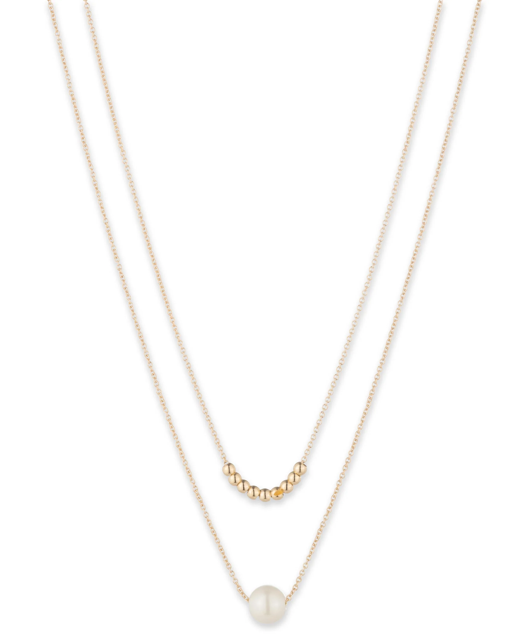 Lauren Ralph Lauren Gold-Tone 2 Row Pearl Pendant Necklace
