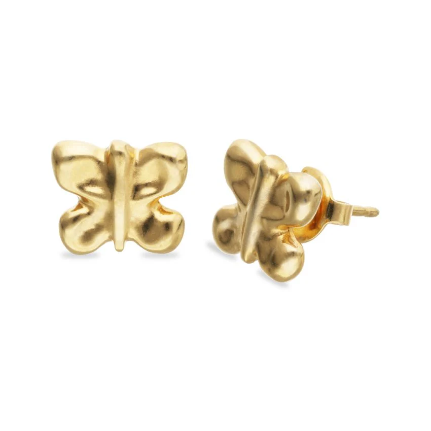 UNOde50 Gold Alloy Butterfly Stud Earrings - Image 2