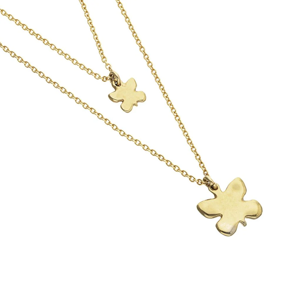 UNOde50 18k Gold Double Butterfly Pendant Necklace - Image 3
