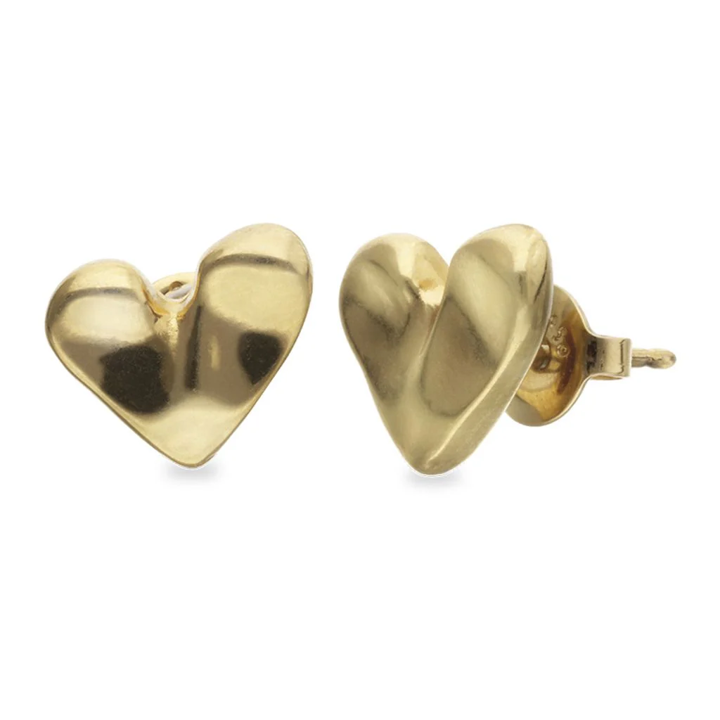UNOde50 Gold Heart Shaped Stud Earrings - Image 2