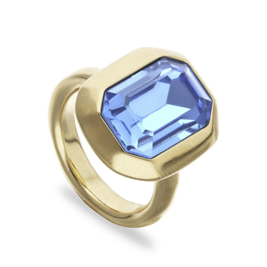 UNOde50 Gold-Plated Blue Crystal Ring - Size 8.5 - Image 3