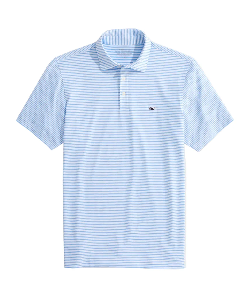 Vineyard Vines Mens Performance Bradley Stripe Sankaty Polo Short Sleeve Shirt
