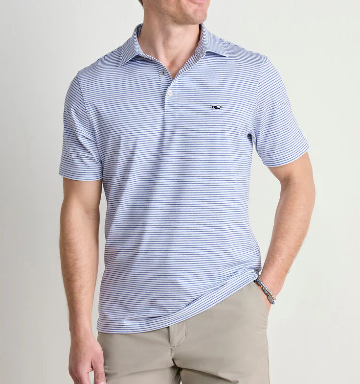 Vineyard Vines Mens Performance Bradley Stripe Sankaty Polo Short Sleeve Shirt - Image 3