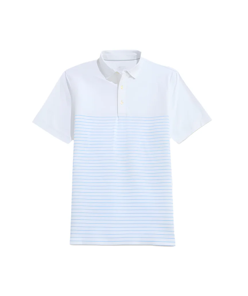 Vineyard Vines Mens Breton Stripe Palmero Performance Short Sleeve Polo Shirt - Image 2