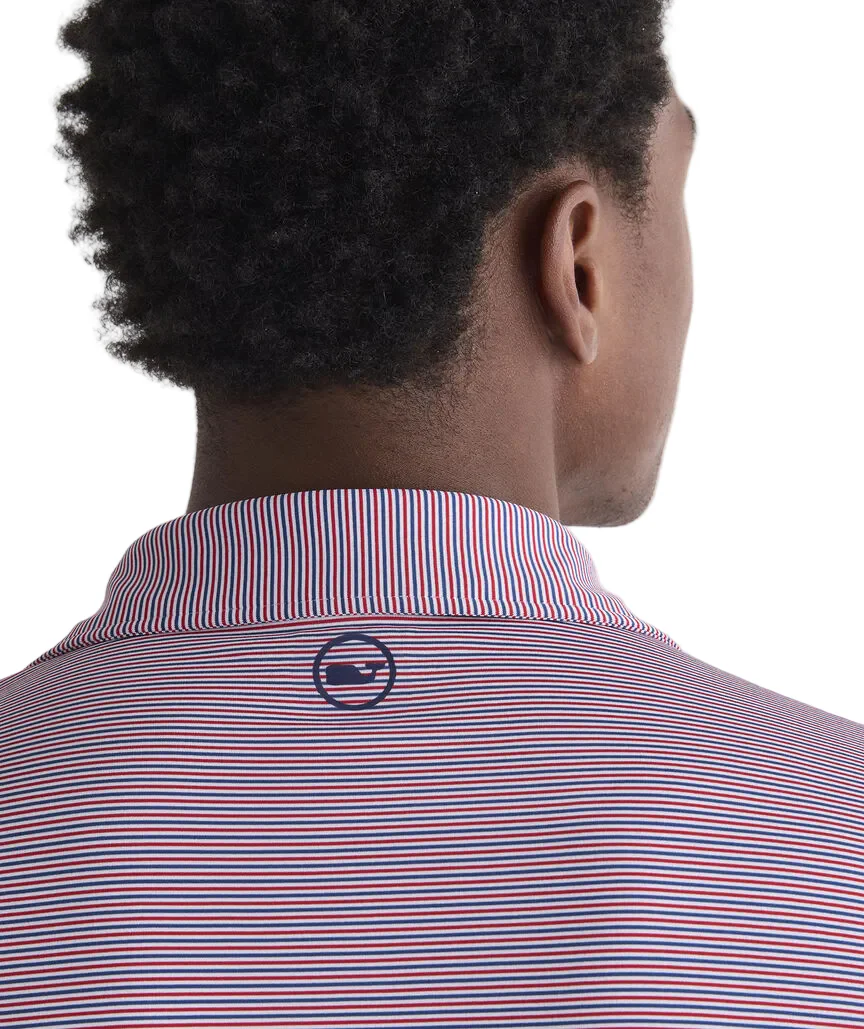 Vineyard Vines Mens Performance Anegada Stripe Sankaty Polo Short Sleeve Shirt - Image 5