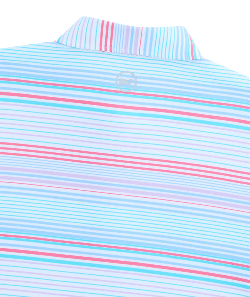 Vineyard Vines Mens Performance Conch Stripe Sankaty Short Sleeve Polo Shirt - Image 4