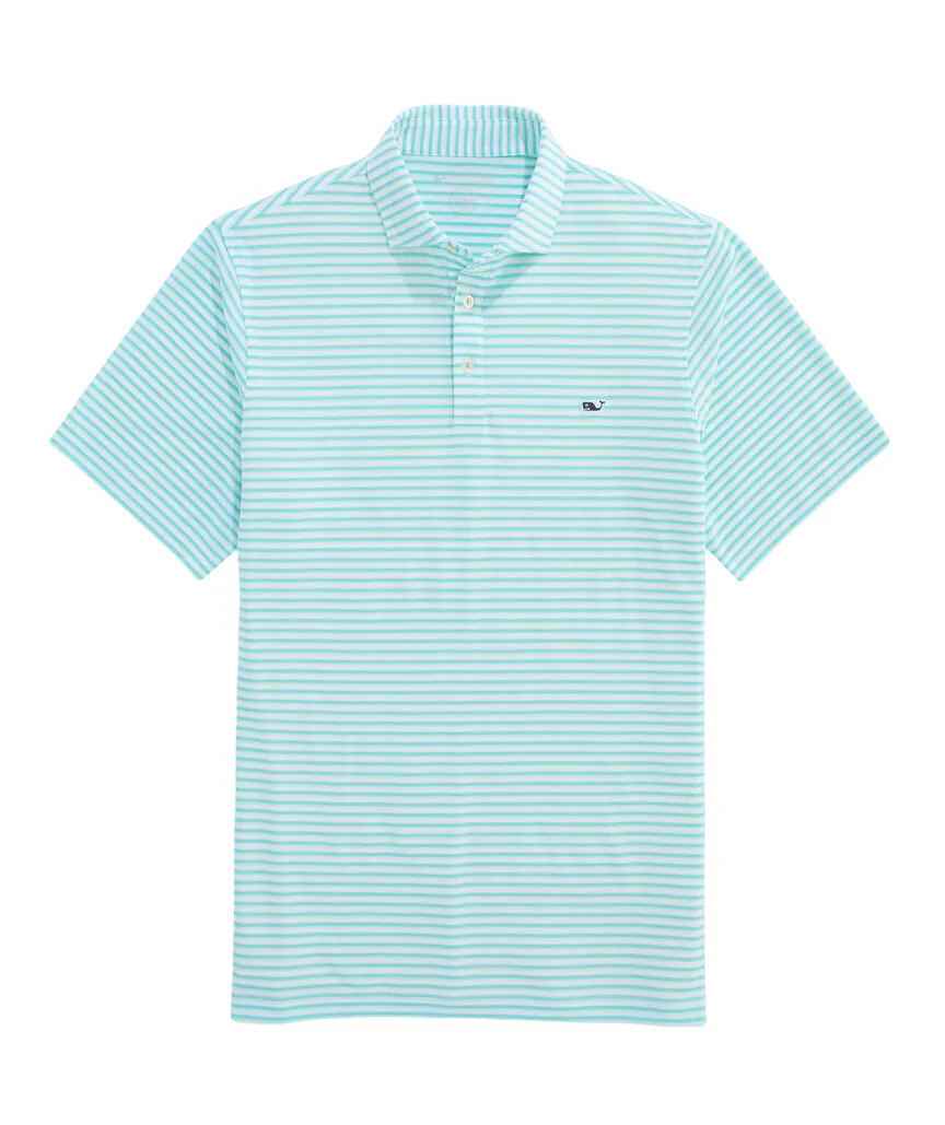 Vineyard Vines Mens Performance Pique Striped Sankaty Short Sleeve Polo Shirt - Image 2