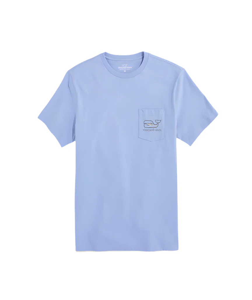 Vineyard Vines Mens Lighthouse Whale Scenic Short-Sleeve Pocket T-Shirt - Image 3