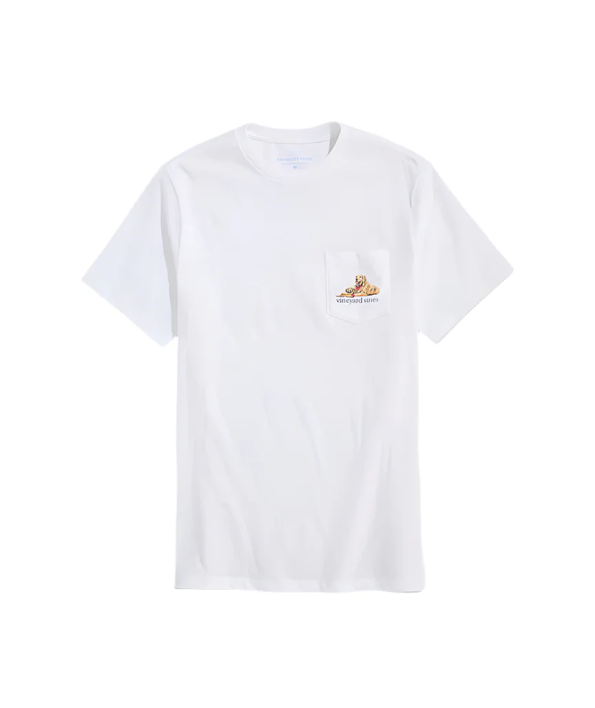 Vineyard Vines Mens Golden & Pup Father's Day Pocket Short Sleeve T-Shirt - Image 2
