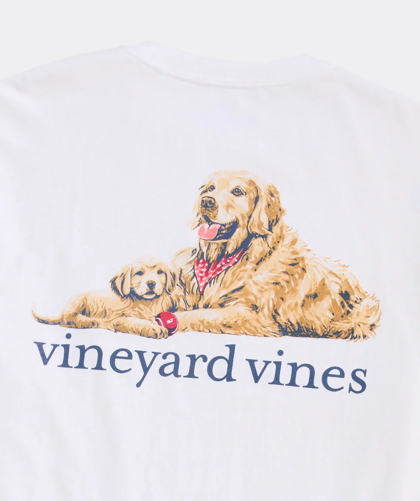 Vineyard Vines Mens Golden & Pup Father's Day Pocket Short Sleeve T-Shirt - Image 3