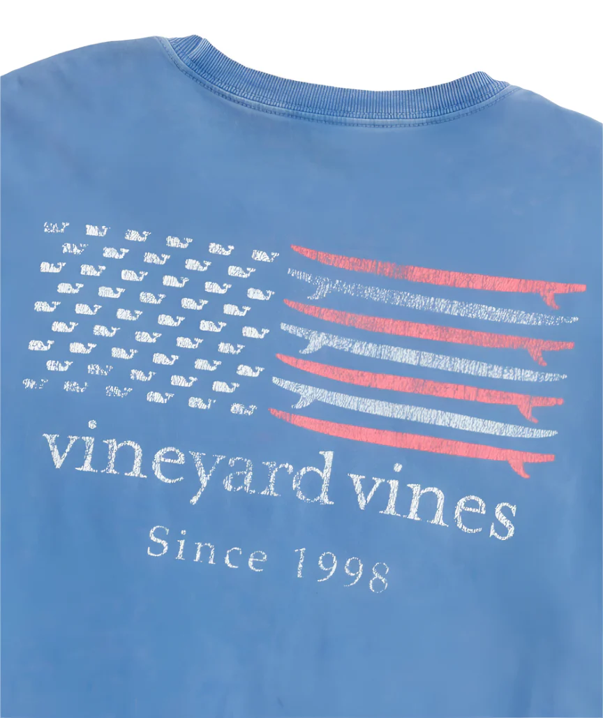 Vineyard Vines Mens Drift Dye Surf Minimal Flag Short-Sleeve Pocket T-Shirt - Image 3