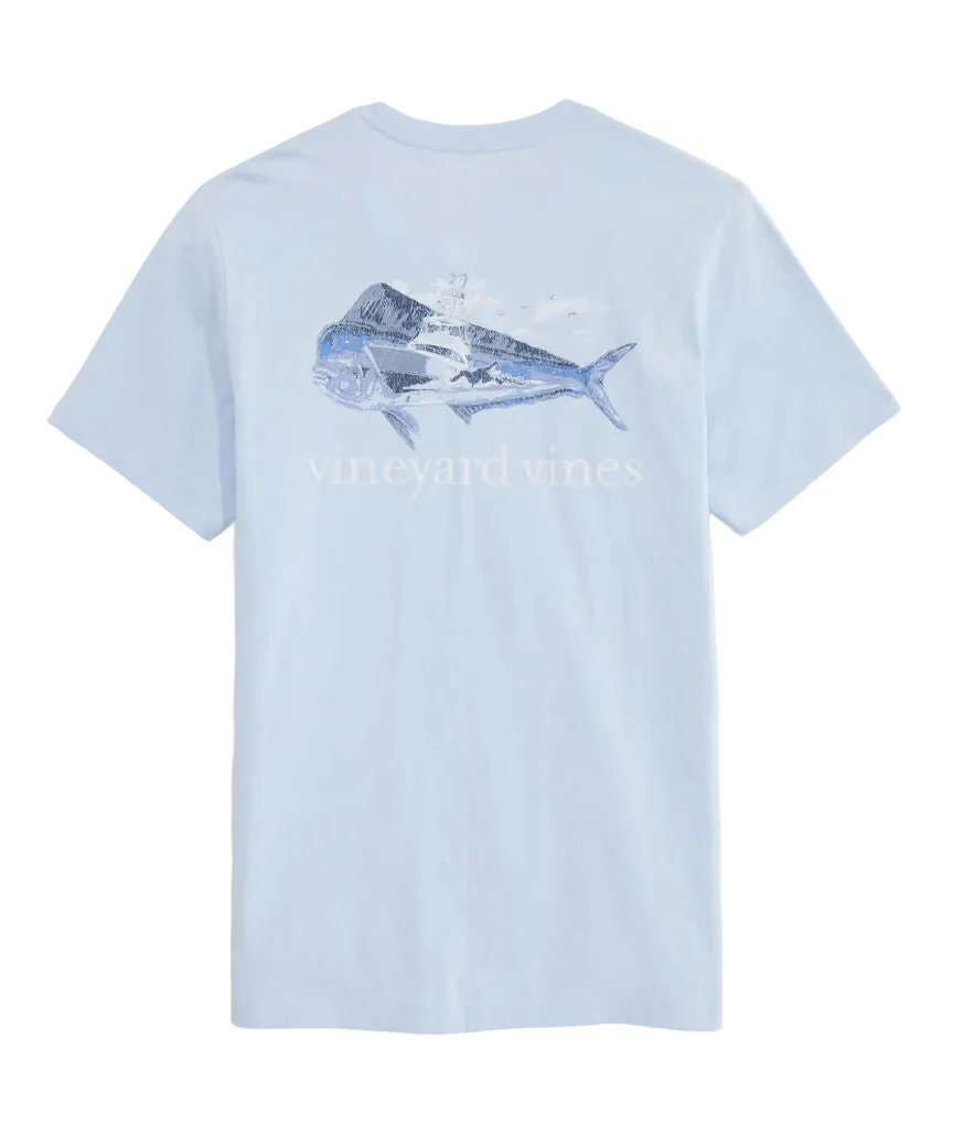 Vineyard Vines Mens Sportfisher Mahi Scenic Short-Sleeve Pocket T-Shirt