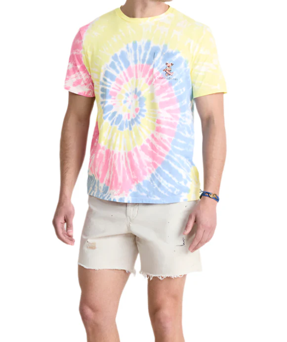 Vineyard Vines Mens Grateful Dead Dancing Bears Tie-Dye Short-Sleeve Pocket T-Shirt - Image 3