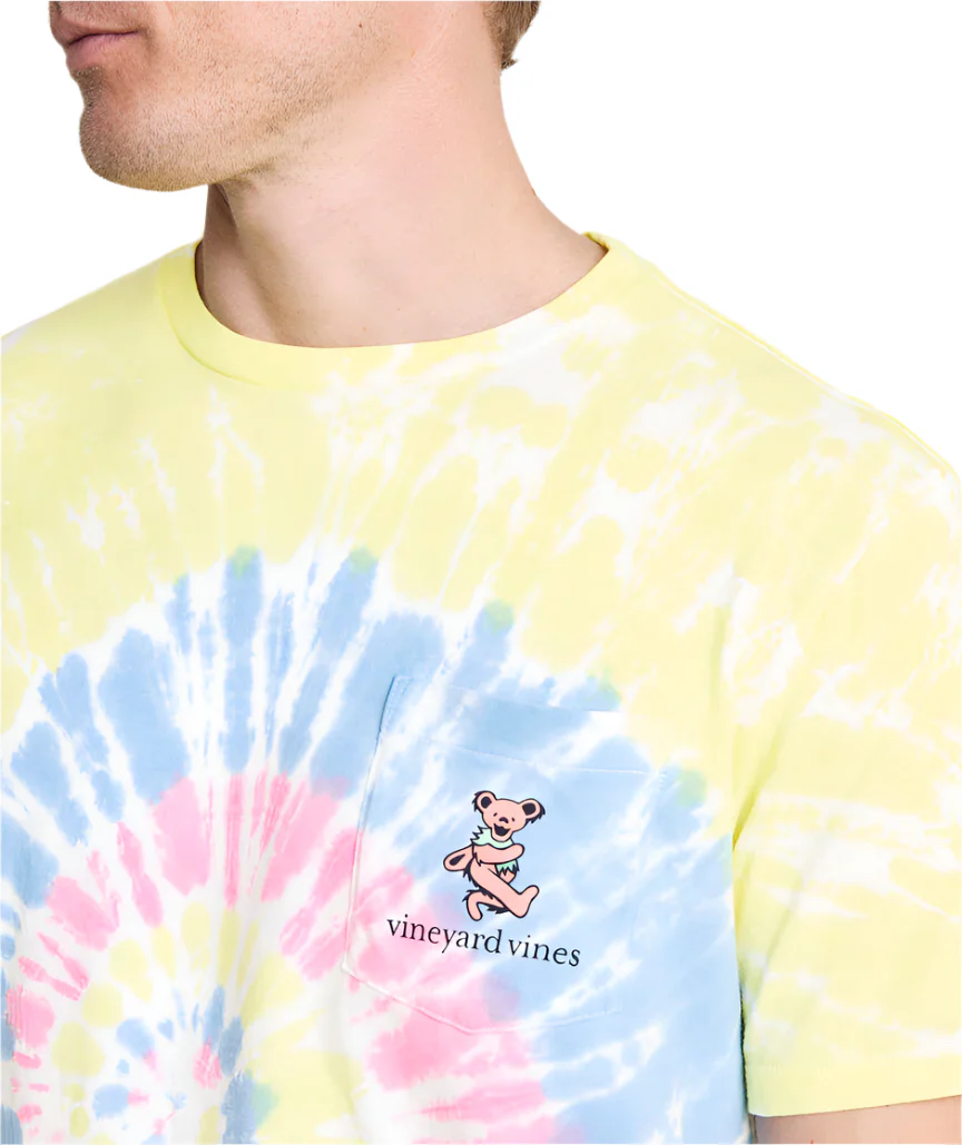 Vineyard Vines Mens Grateful Dead Dancing Bears Tie-Dye Short-Sleeve Pocket T-Shirt - Image 4