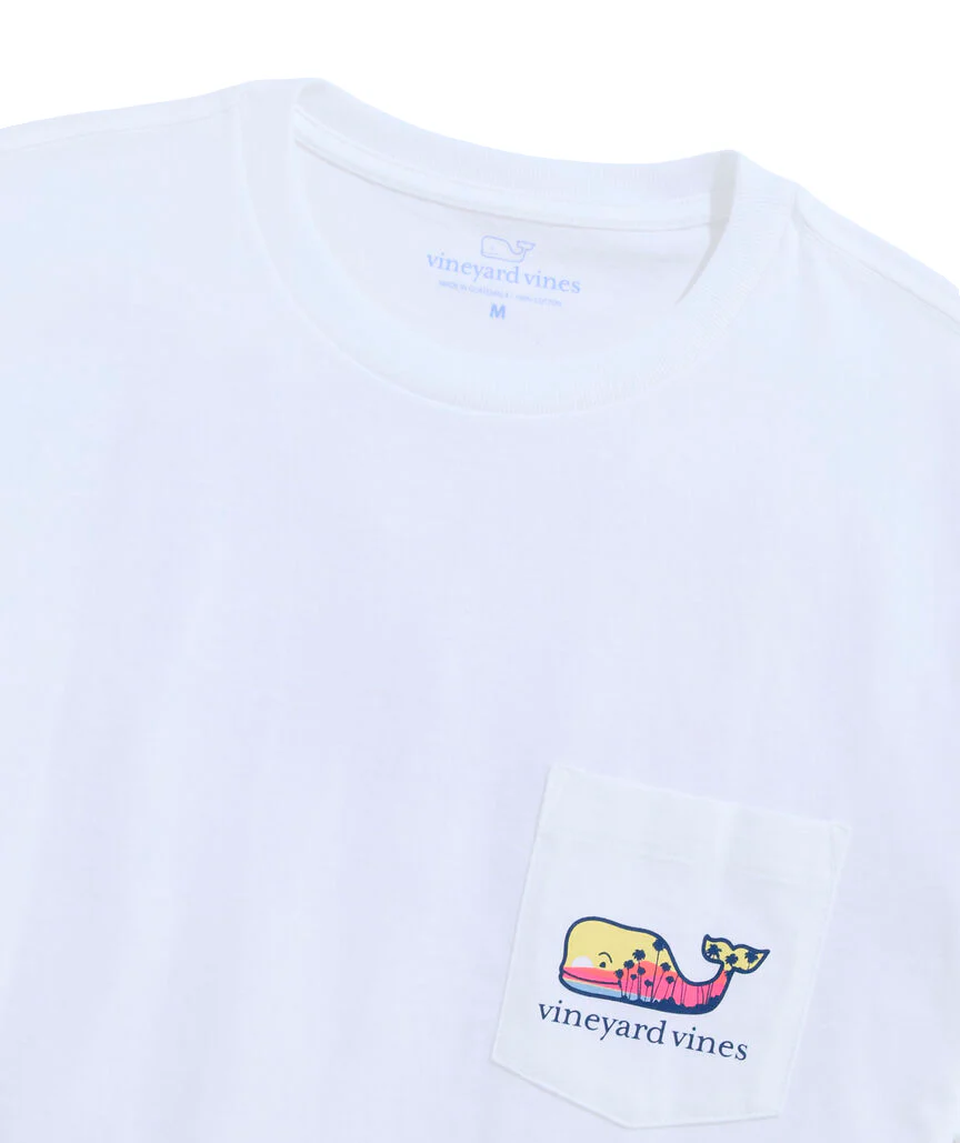 Vineyard Vines Mens Palm Tree Scenic Whale Pocket Short Sleeve T-Shirt - Image 4