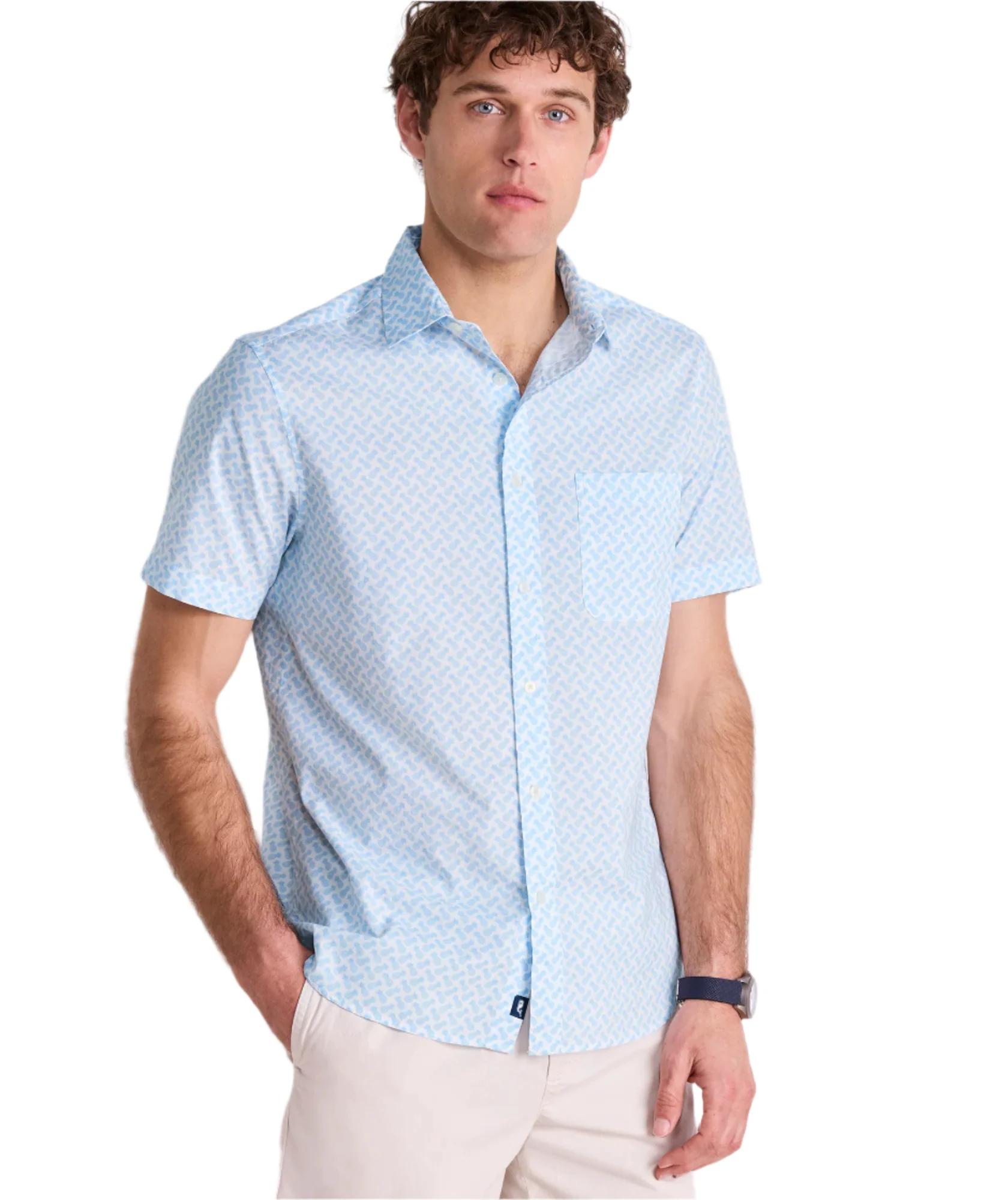 Vineyard Vines Mens Tossed Pineapple Cotton Madras Short-Sleeve Shirt - Image 4