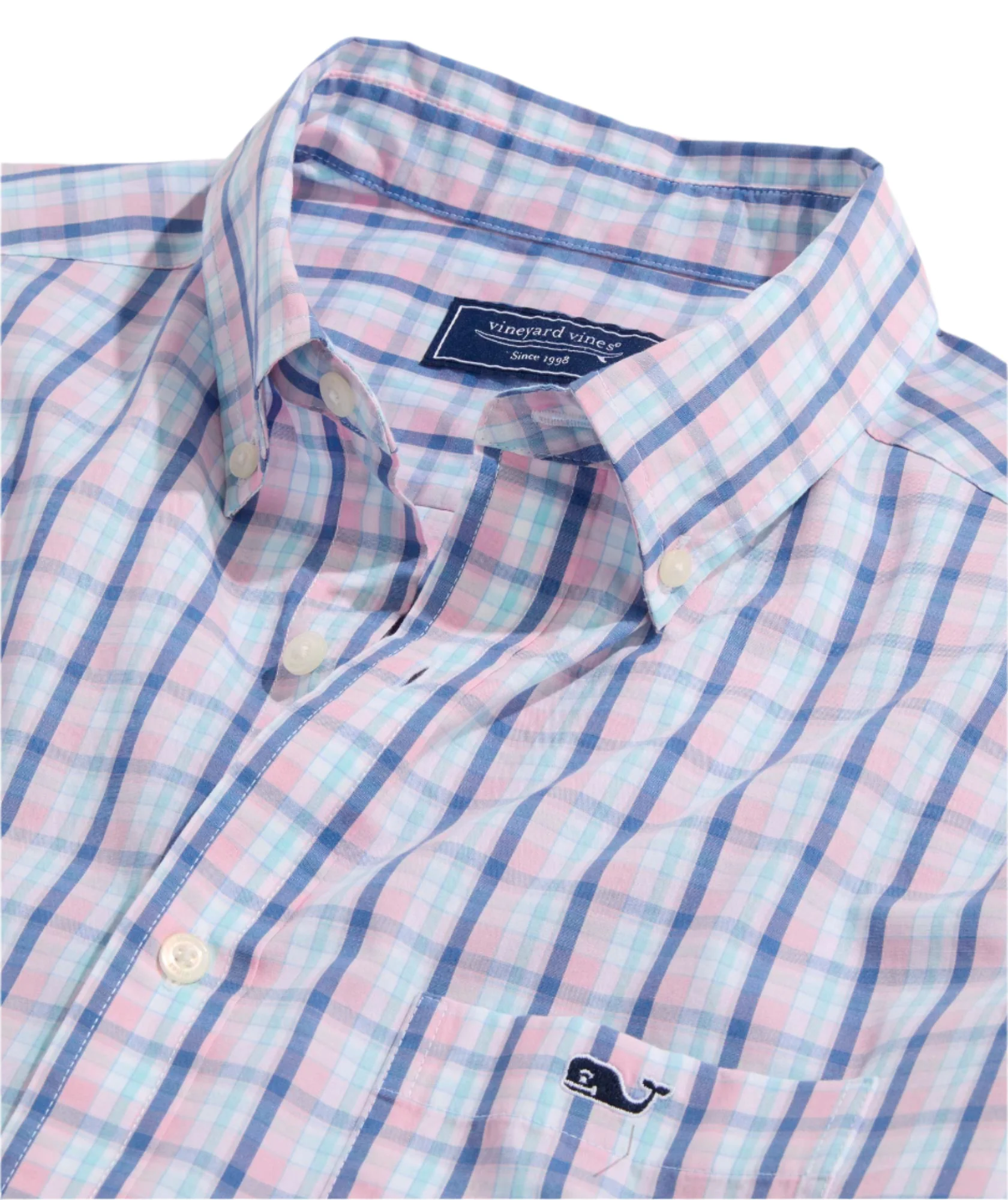Vineyard Vines Mens Sandie Plaid Perfect Wash Poplin Long Sleeve Shirt - Image 2