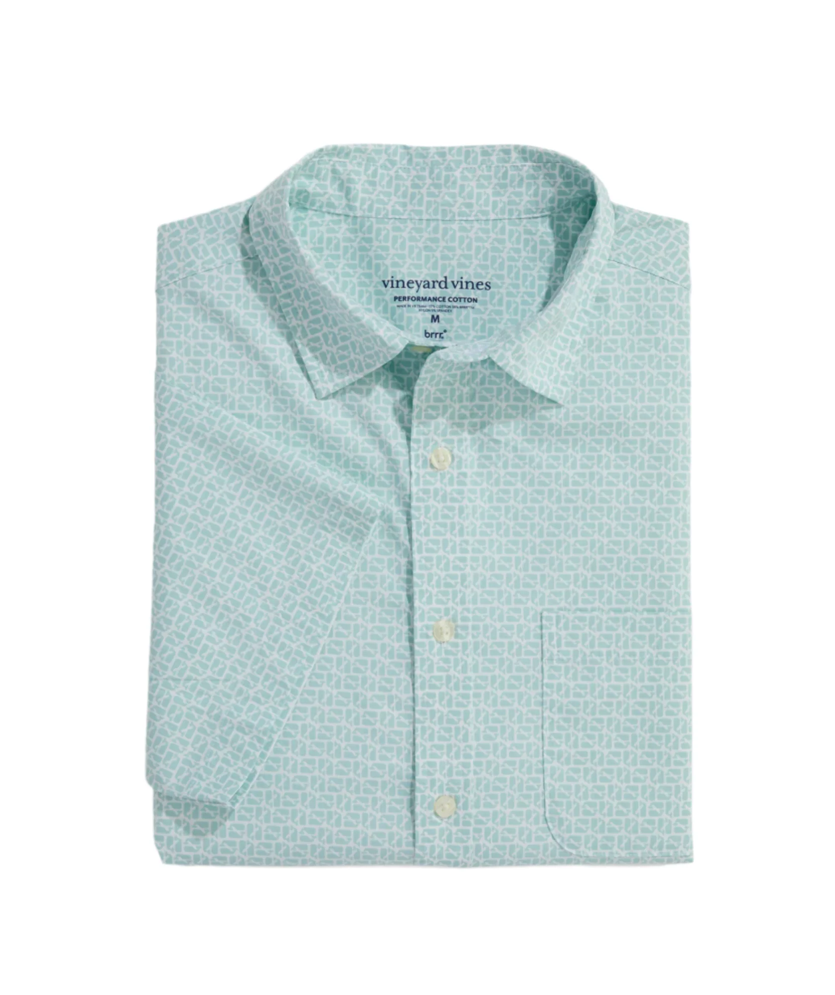 Vineyard Vines Mens Puzzle Whale Performance Cotton Short Sleeve Shirt - Image 2