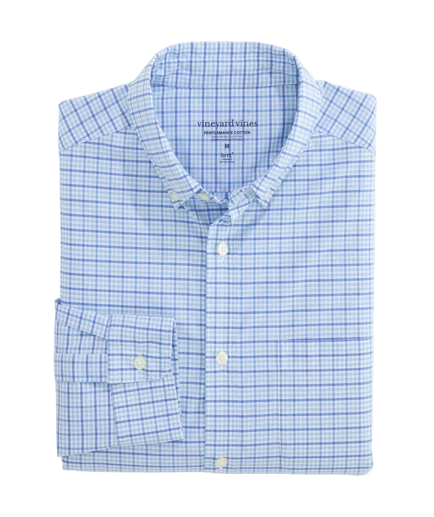 Vineyard Vines Mens Performance Cotton Catamaran Check Button-Up Shirt - Image 2