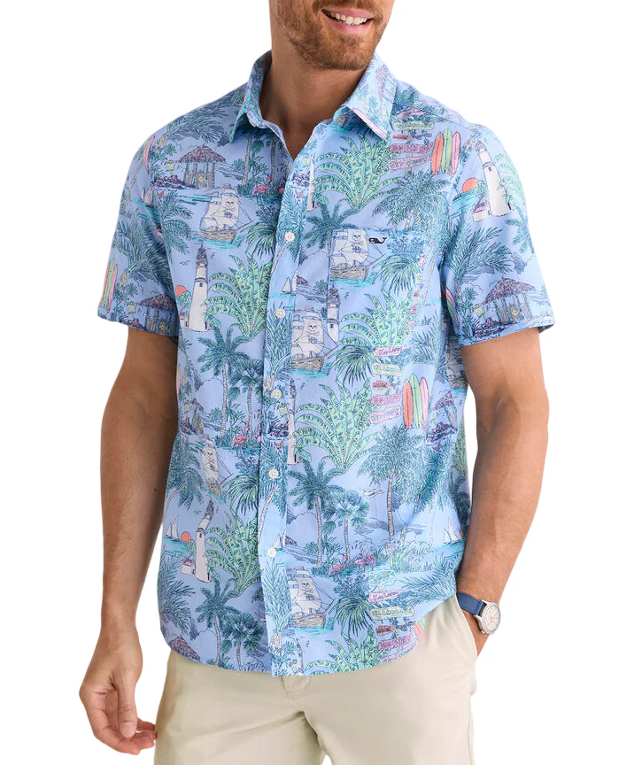 Vineyard Vines Mens Keys To Escape Cotton Short Sleeve Shirt - Image 5