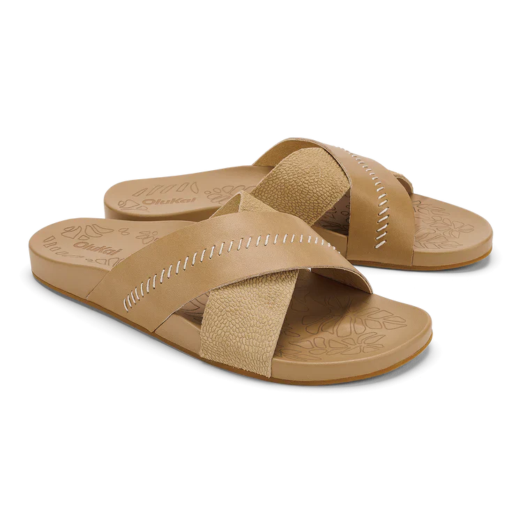 OluKai Womens KÄ«peāa āOlu Leather Slide Sandals - Image 2