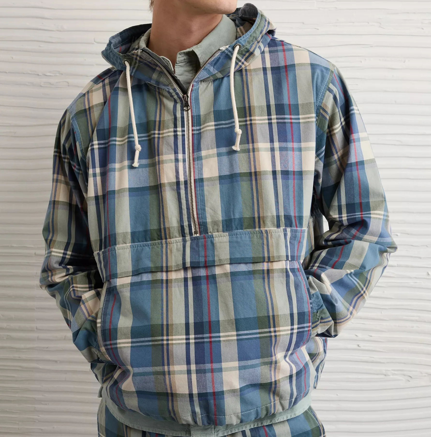 American Eagle Mens AE Plaid Anorak Jacket - Image 3
