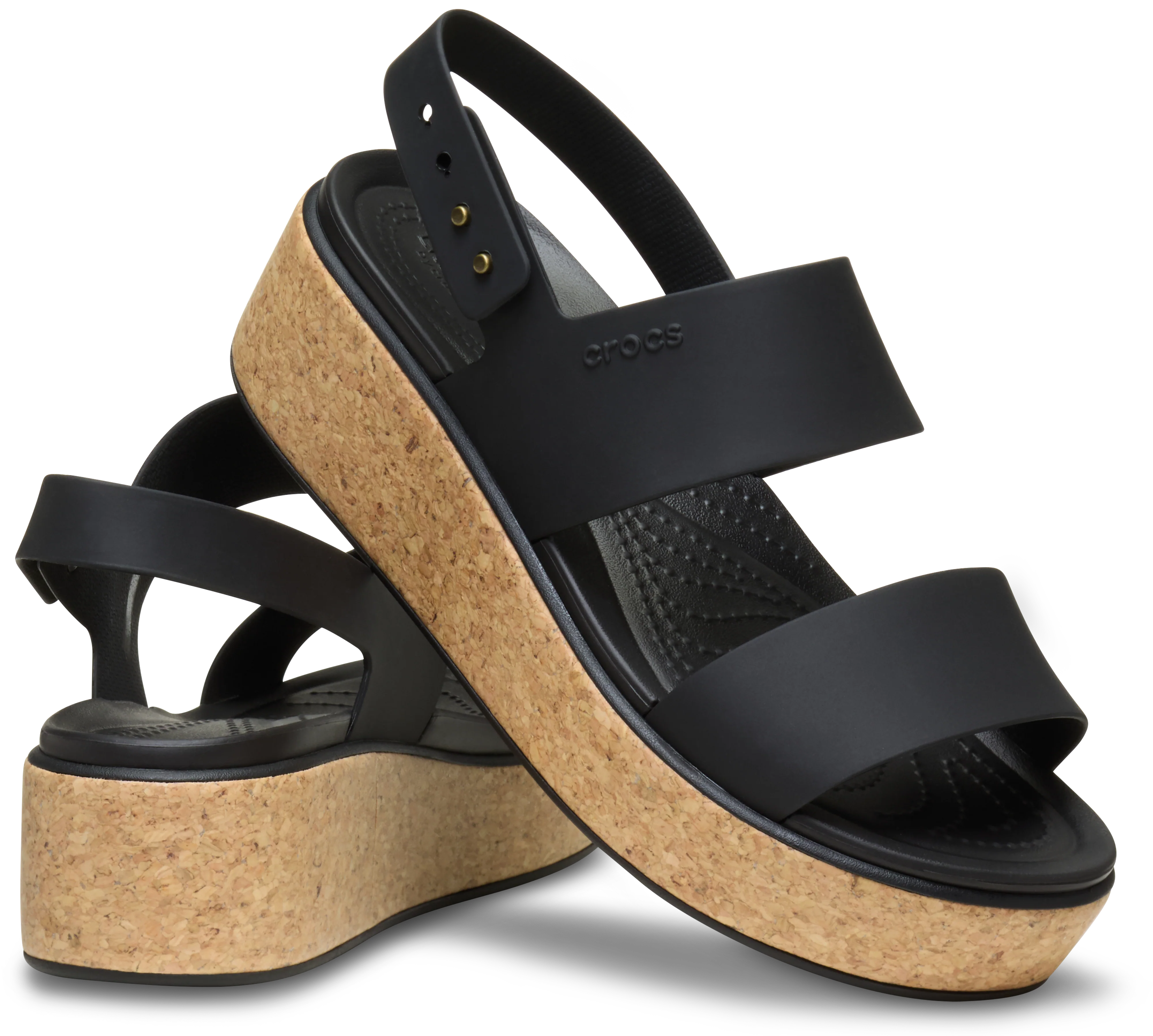 Crocs Womens Brooklyn Cork Wedge Sandals - Image 3