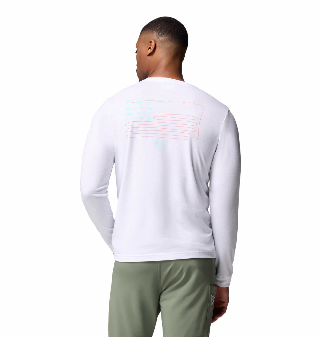 Columbia Mens PFG Flyline Flag Long Sleeve T-Shirt - Image 2