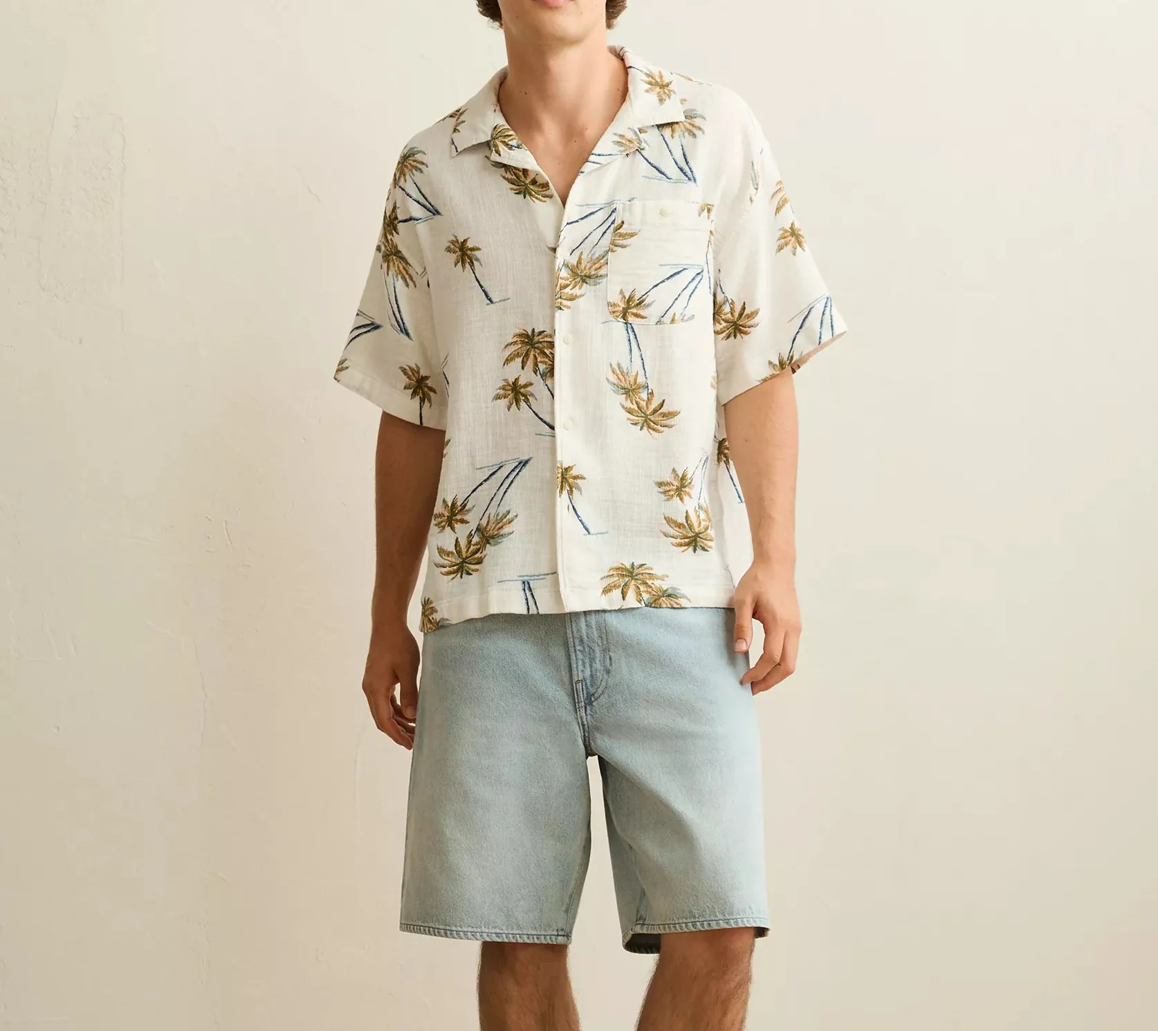 American Eagle Mens AE Relaxed Short-Sleeve Button-Up Shirt - Image 3