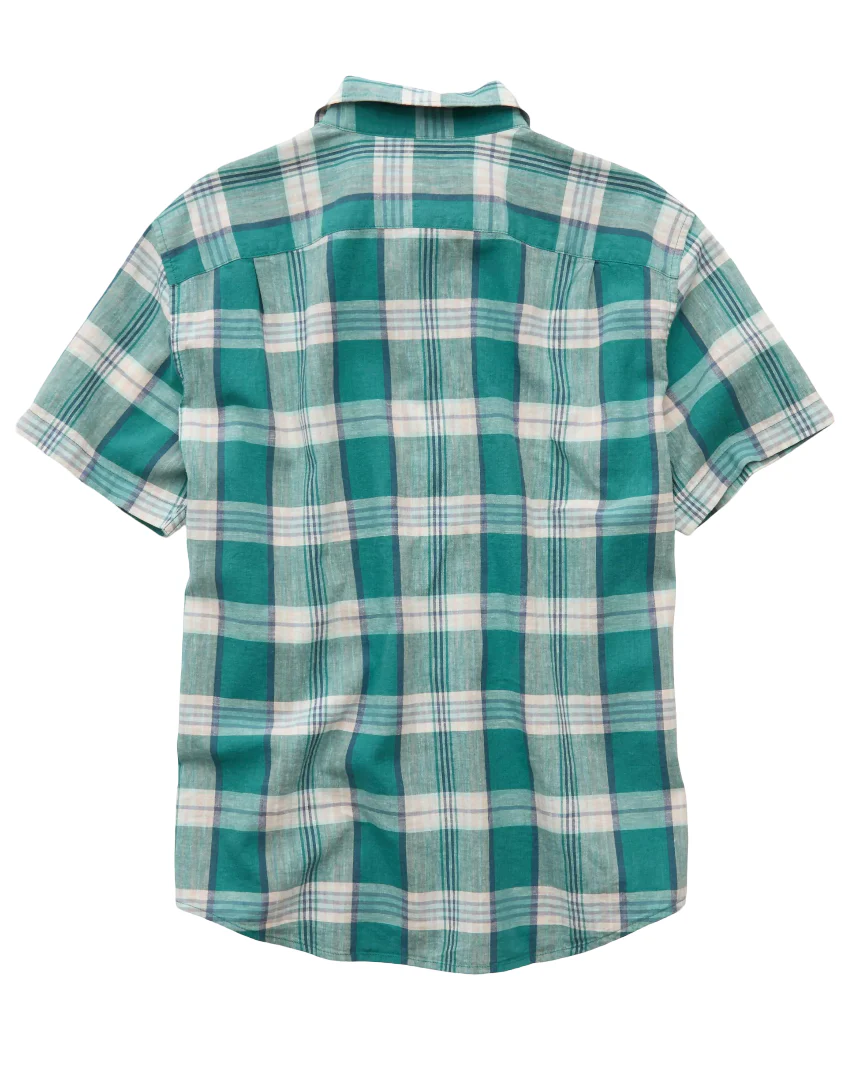 American Eagle Mens Standard Fit Linen-Blend Short Sleeve Shirt - Image 2