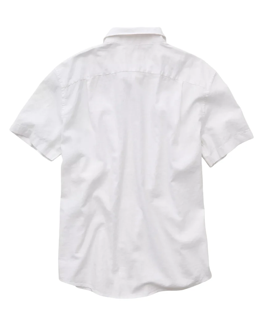 American Eagle Mens Standard Fit Linen-Blend Short Sleeve Shirt - Image 2